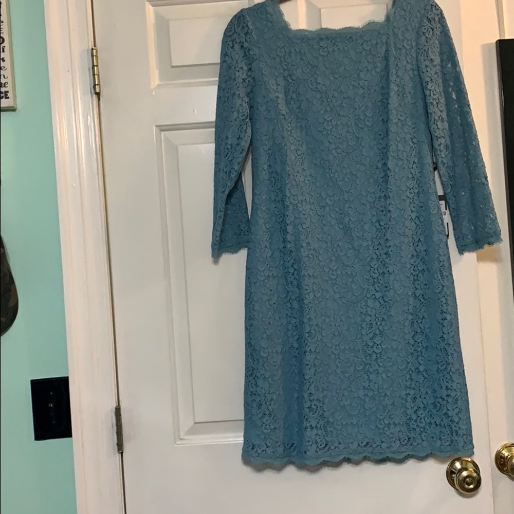 Turquoise lace dress
